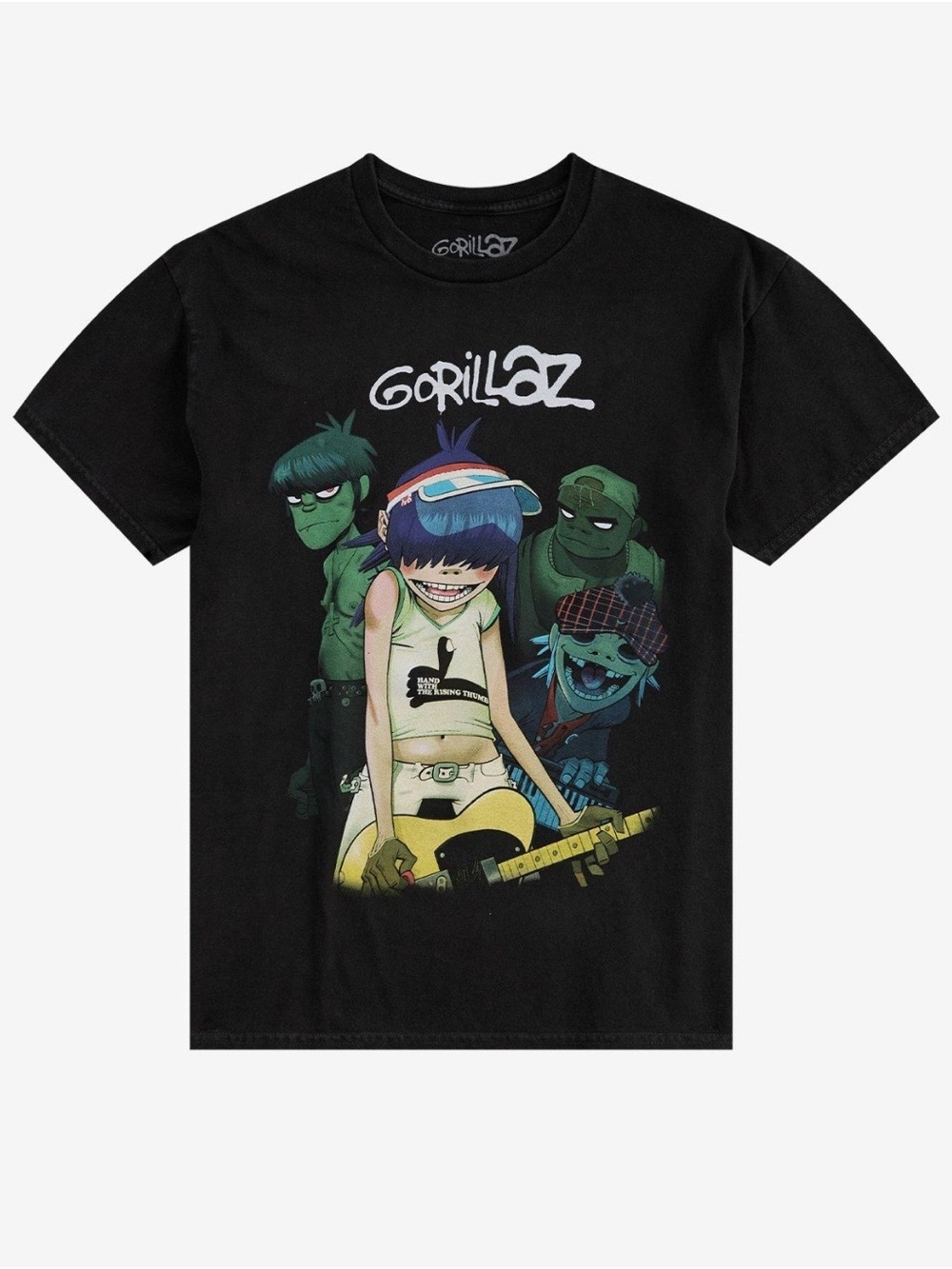 Hot Topic Gorillaz Black Guitar Pose Graphic Band Tee Print Unisex